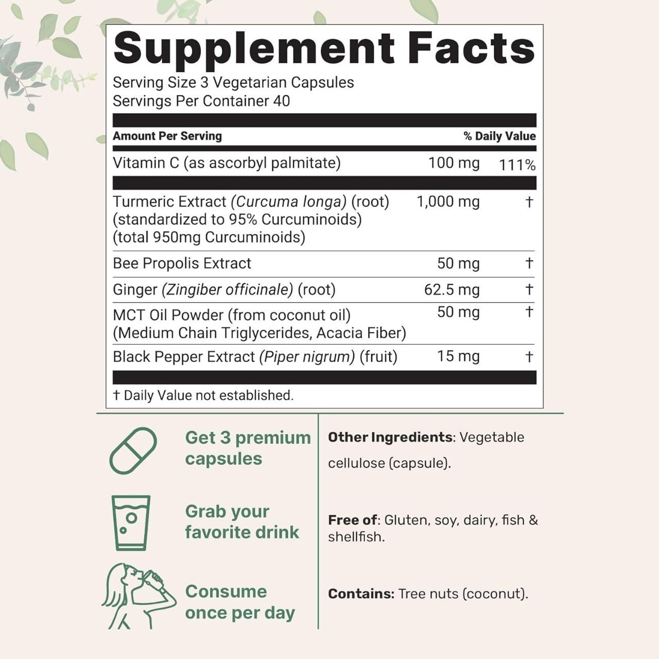 Turmeric Curcumin Capsules (95% Extract)