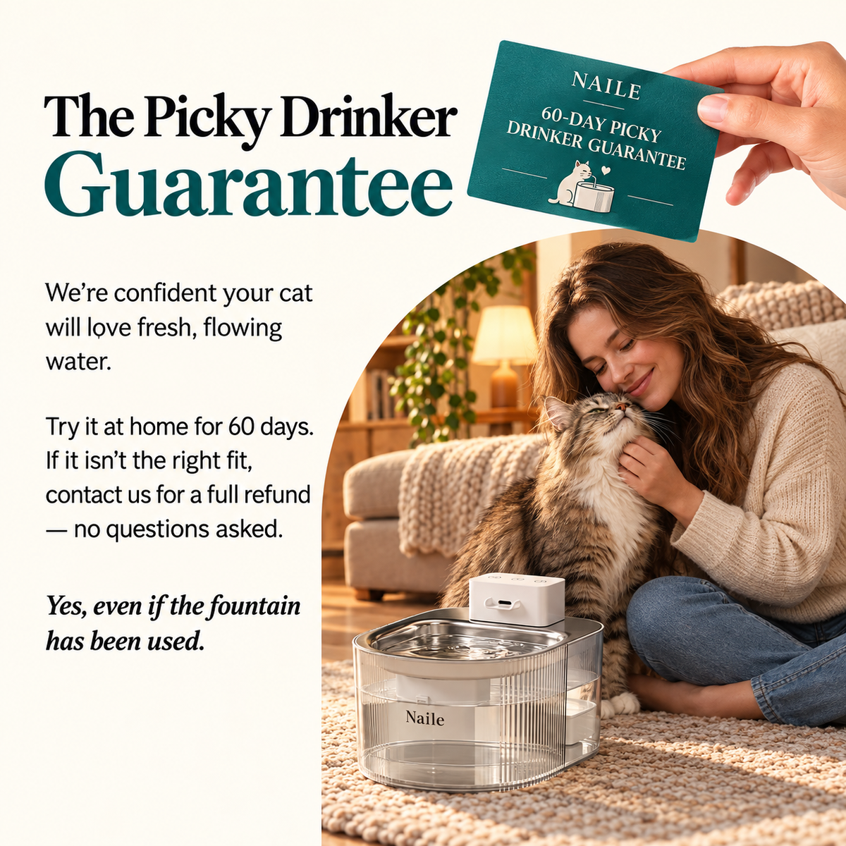 Naile Tap Wireless Cat Fountain