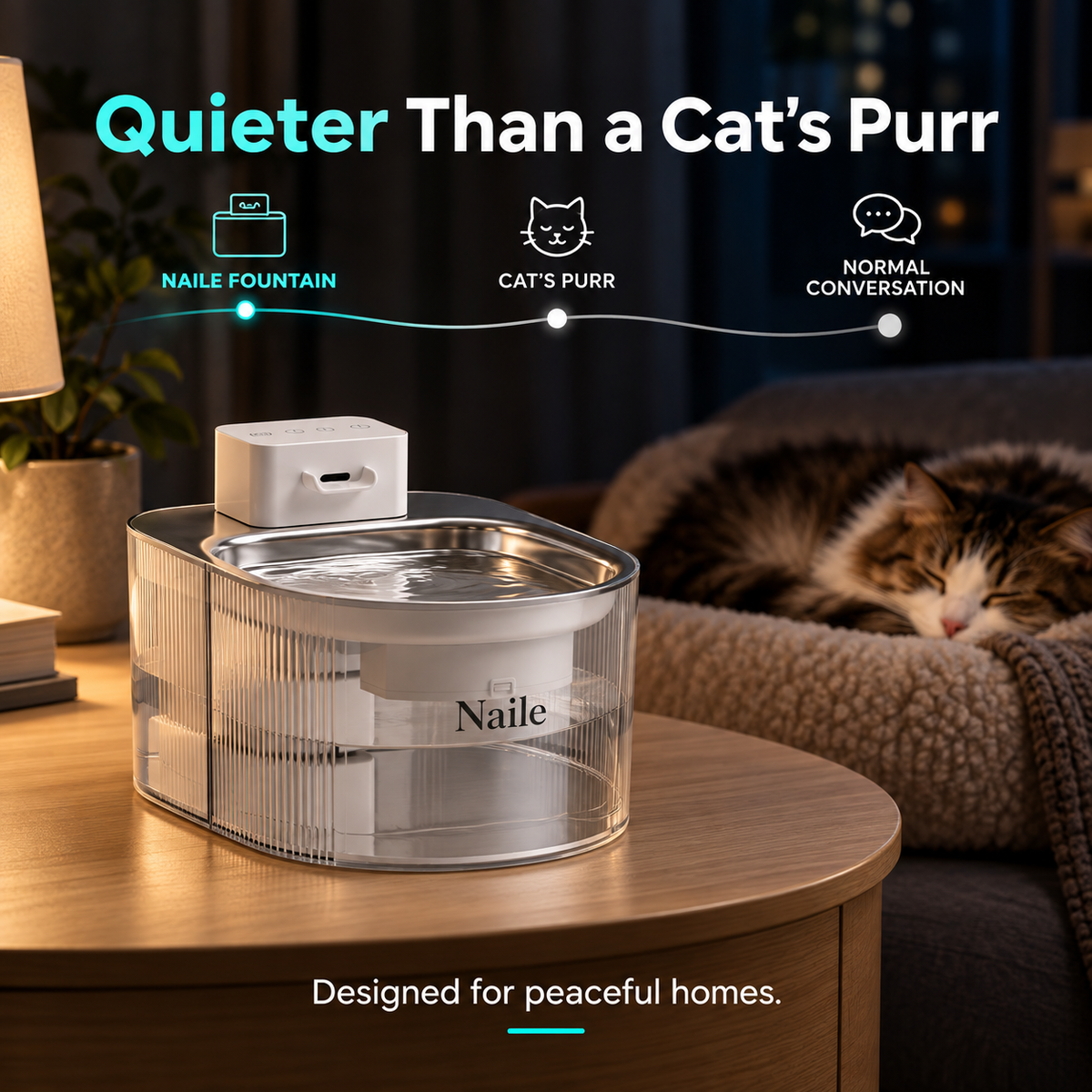Naile Tap Wireless Cat Fountain