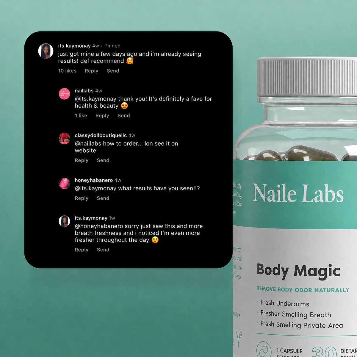 Naile Labs Internal Deodorant Capsules