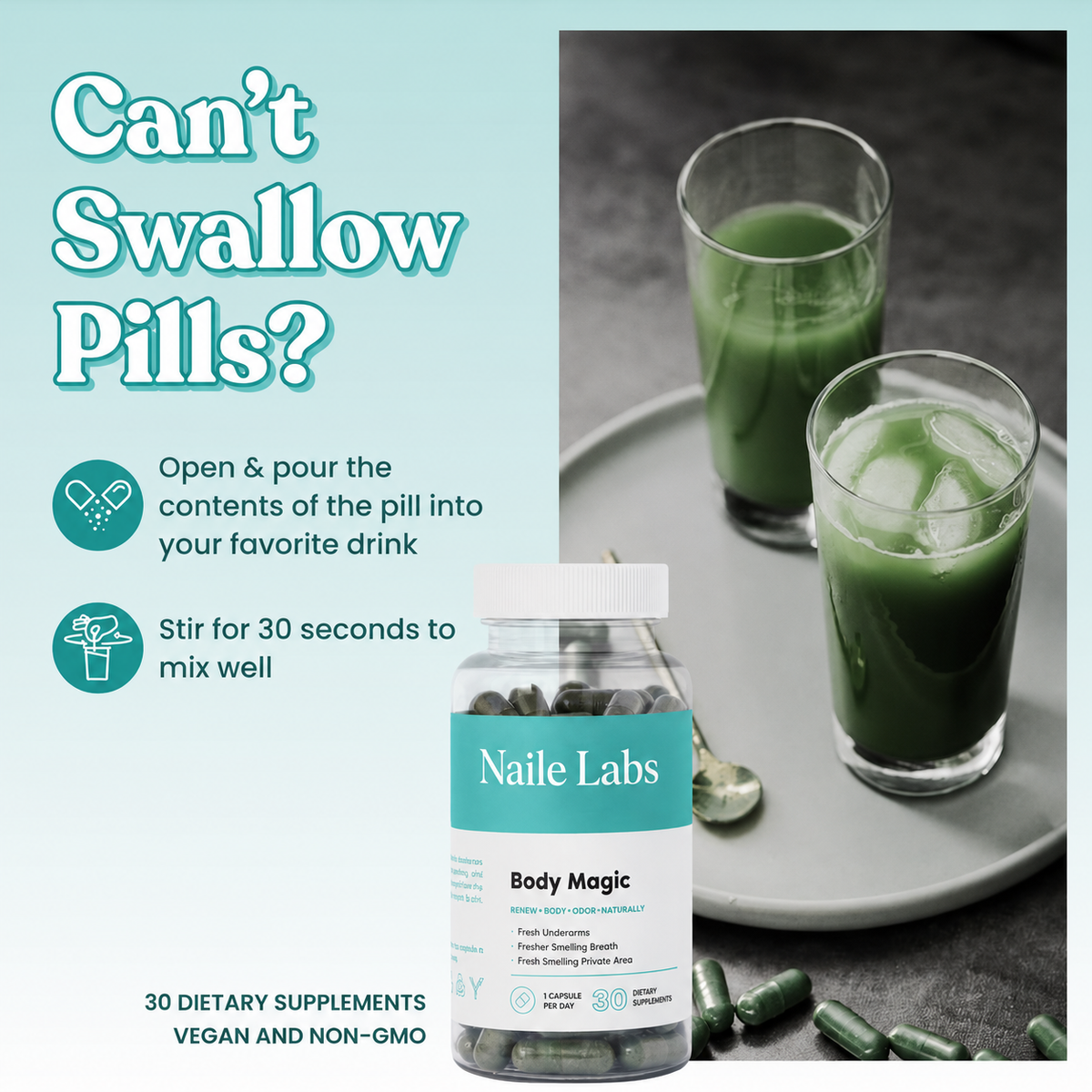 Naile Labs Internal Deodorant Capsules